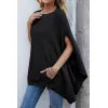 Solid color casual style plus size women's knitted sweater