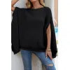 Solid color casual style plus size women's knitted sweater
