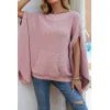 Solid color casual style plus size women's knitted sweater