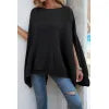 Solid color casual style plus size women's knitted sweater